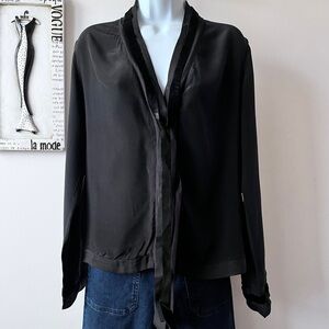 Winter Kate 100% Silk Whimsigoth Beaded Embroidered Sheer Tie Neck Blouse Size M